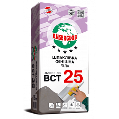 Шпаклівка Фінішна Біла ANSERGLOB BCT 25 15кг