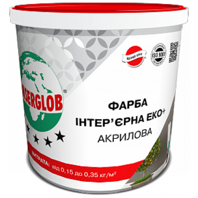 Фарба Інтер'єрна Еко+ Акрилова ANSERGLOB 14кг