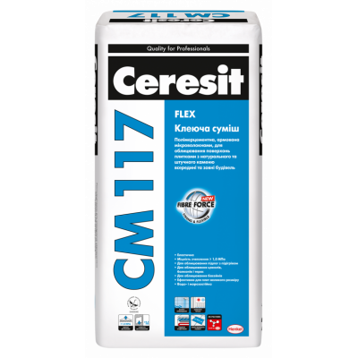 Клей для плитки CERESIT CM117 FLEX 25 кг