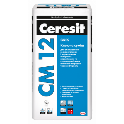 Клей для плитки CERESIT CM12 GRES 25 кг