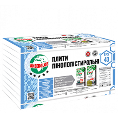 Пінопласт ANSERGLOB EPS40 1000/500/20 мм
